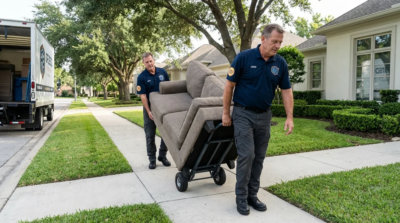 Local residential moving crew loading furniture in Ashland City, TN